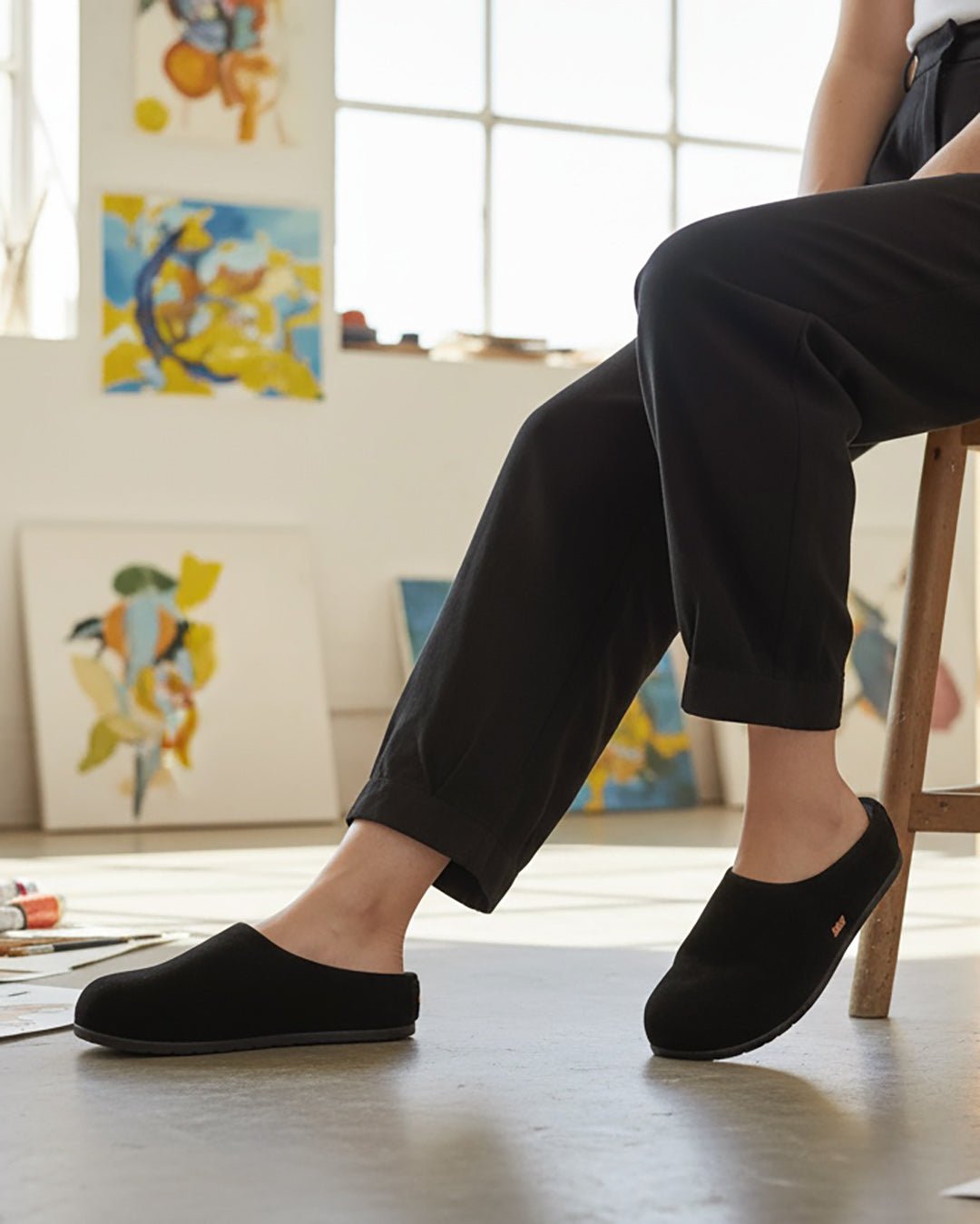 The Lily Clog in Black Suede