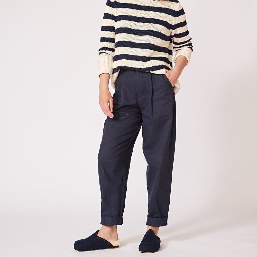 The Woolie Burro - Navy with Short fur Sherpa