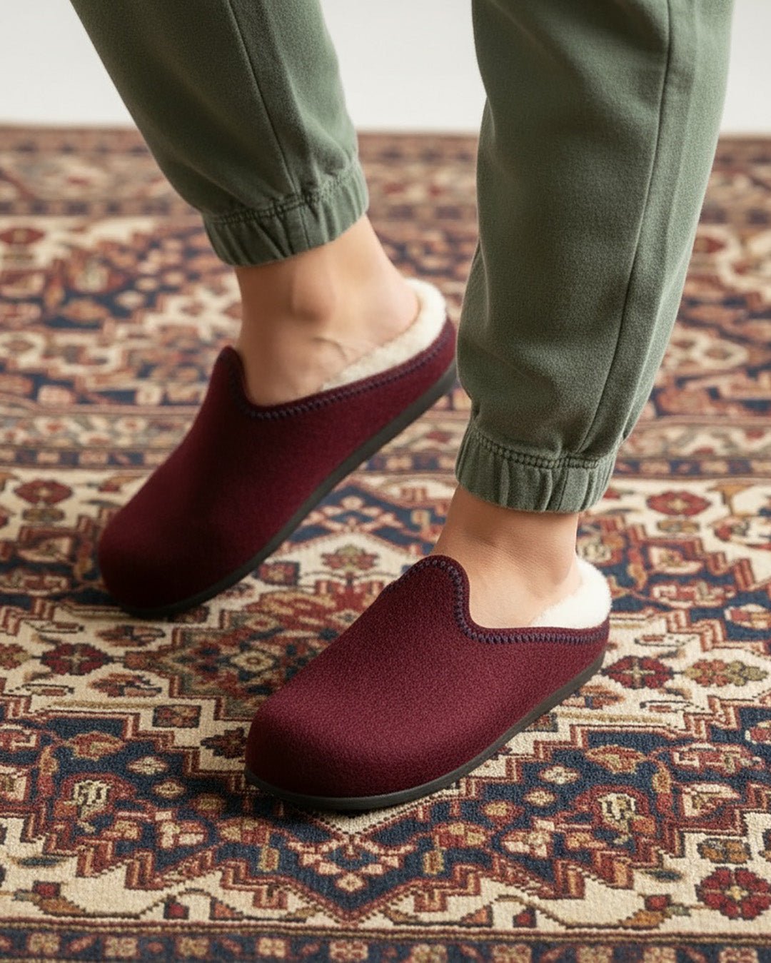 The Woolie Burro - Oxblood with Short fur Sherpa