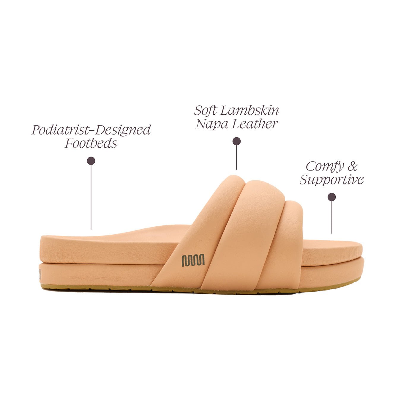 The Softie Slide - Blush Pink Napa Leather