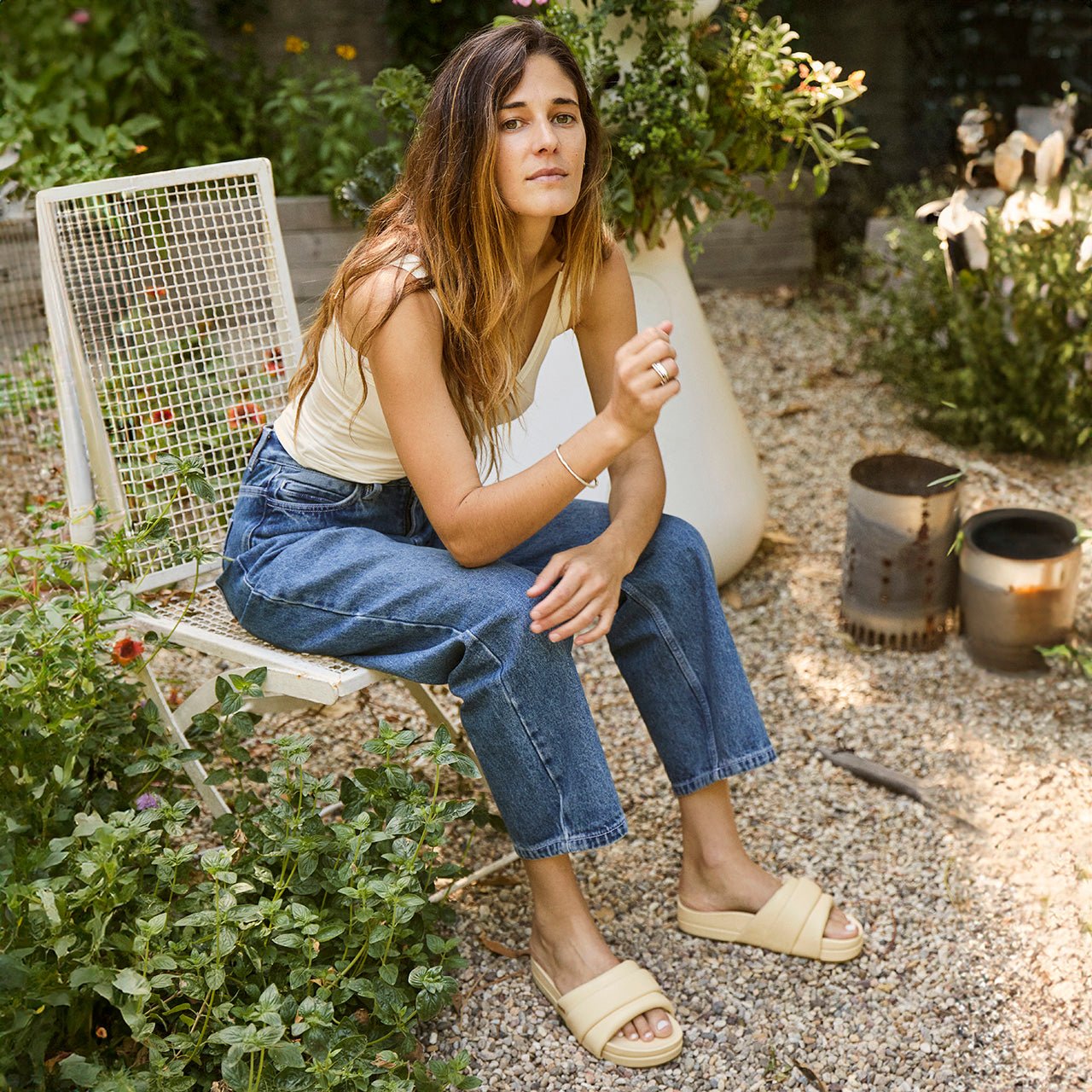 The Softie Slide - Cream - Womens