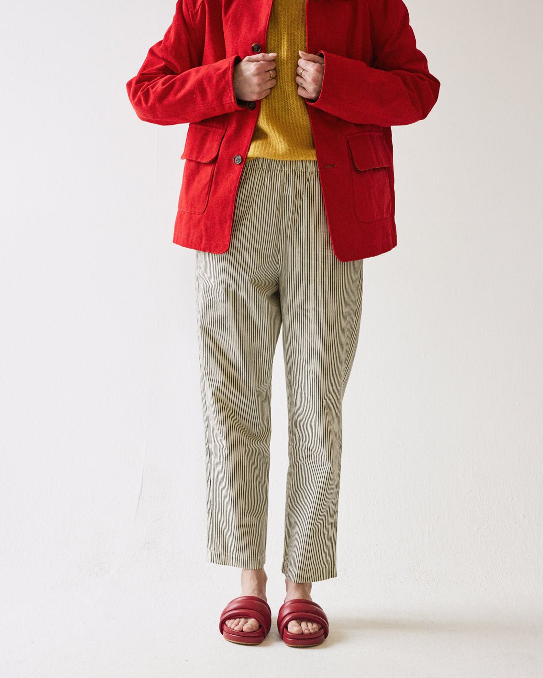 The Softie Slide - Cherry Red Napa Leather