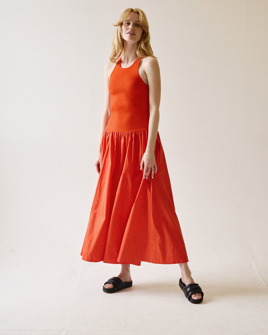 The Softie Slide - Midnight Black Napa Leather