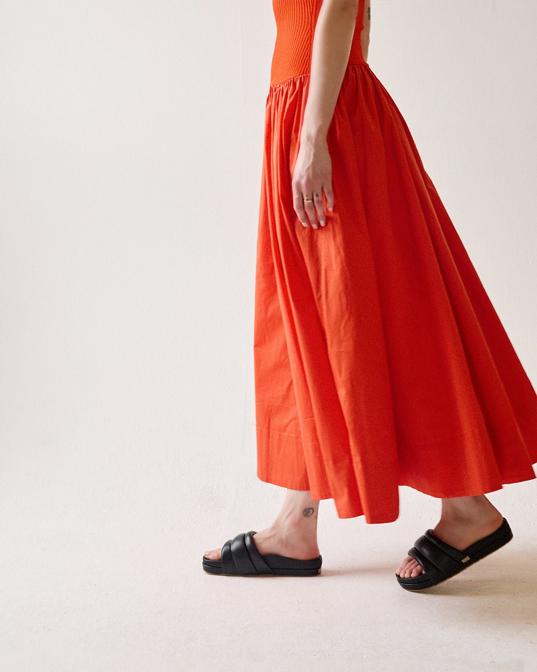 The Softie Slide - Midnight Black Napa Leather