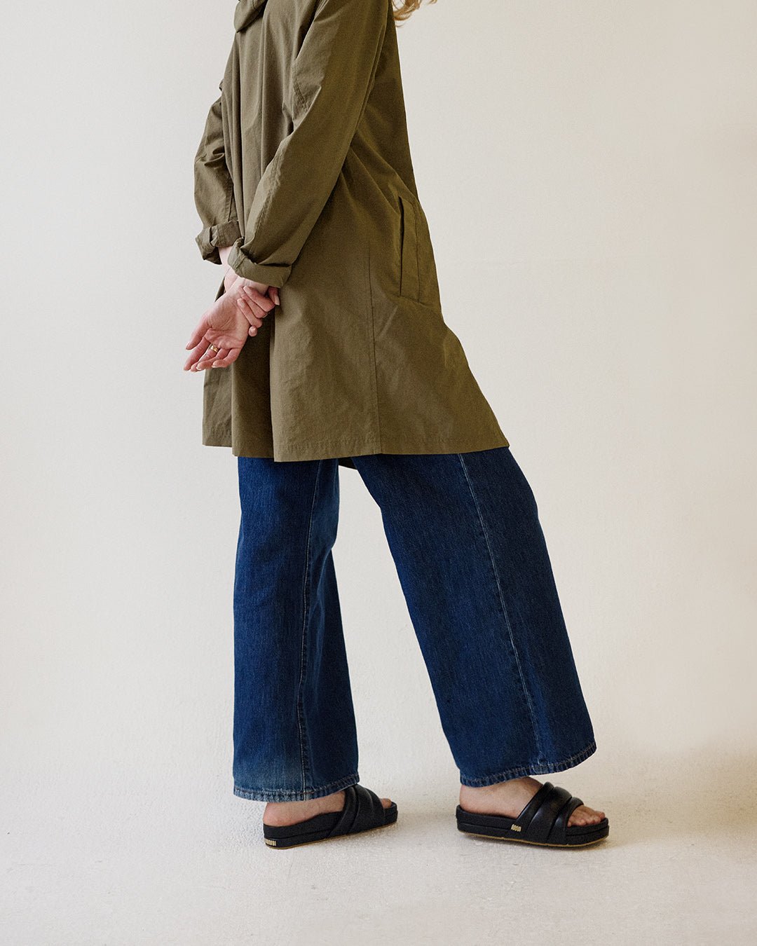 The Softie Slide - Midnight Black Napa Leather