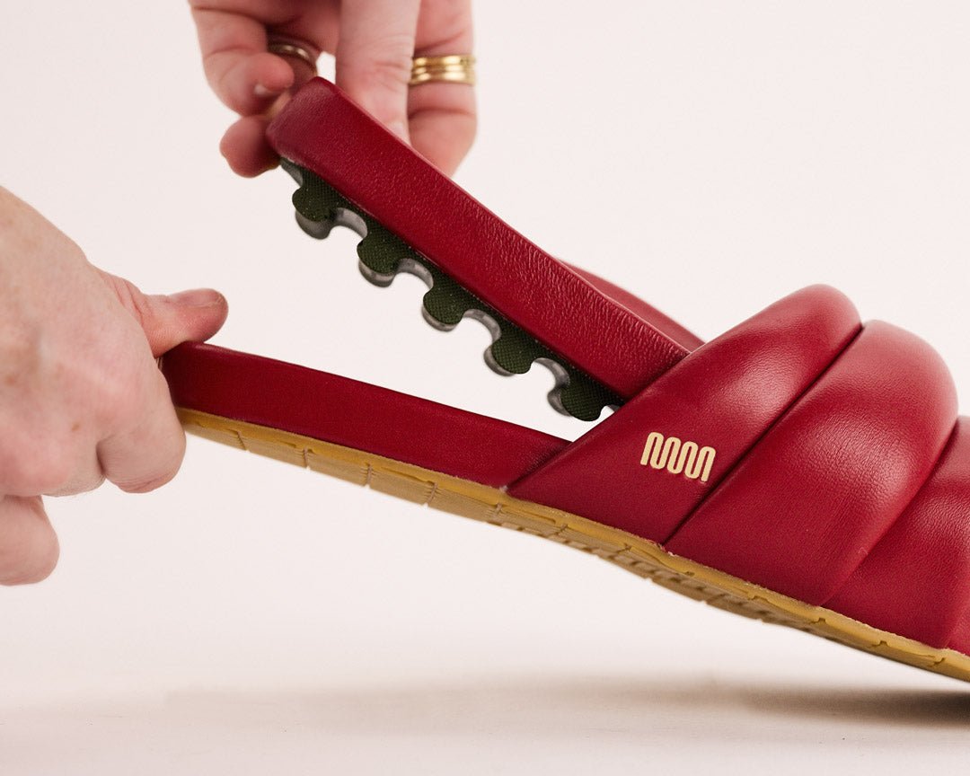 The Softie Slide - Cherry Red Napa Leather