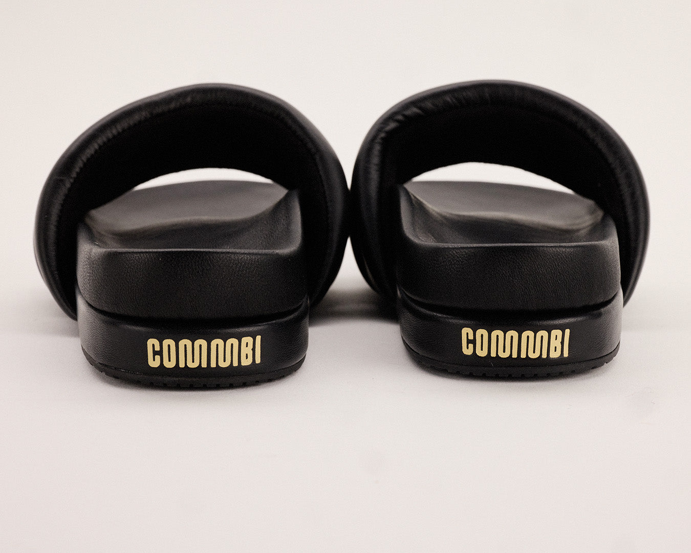 The Softie Slide - Midnight Black Napa Leather