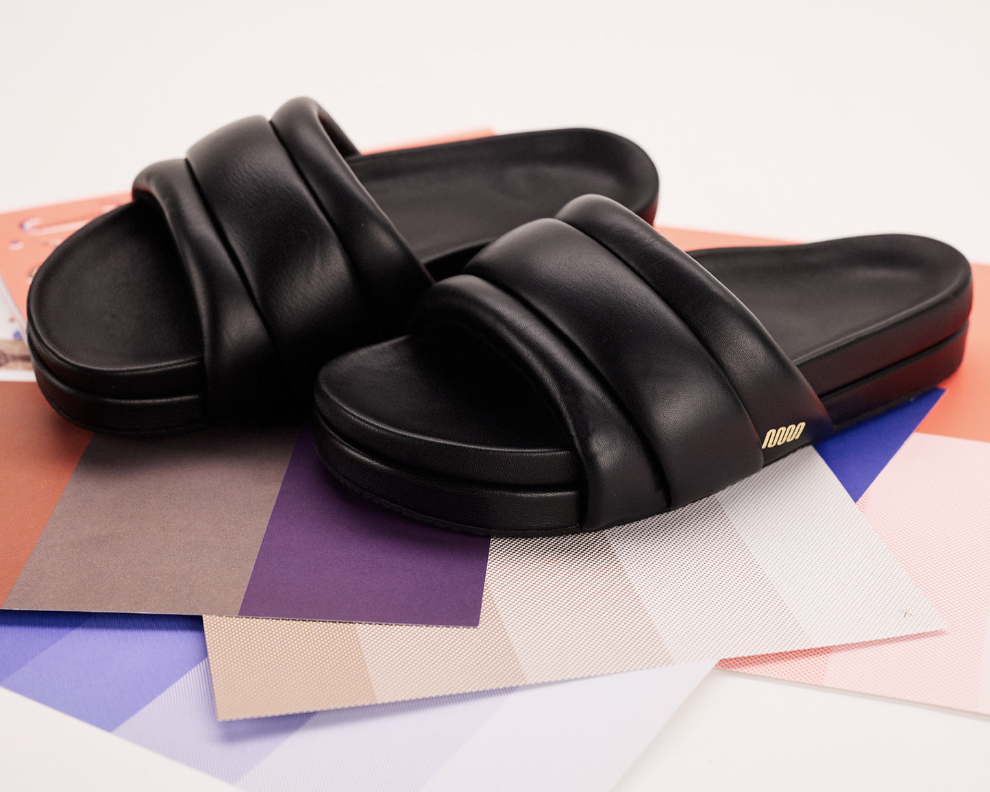 The Softie Slide - Midnight Black Napa Leather