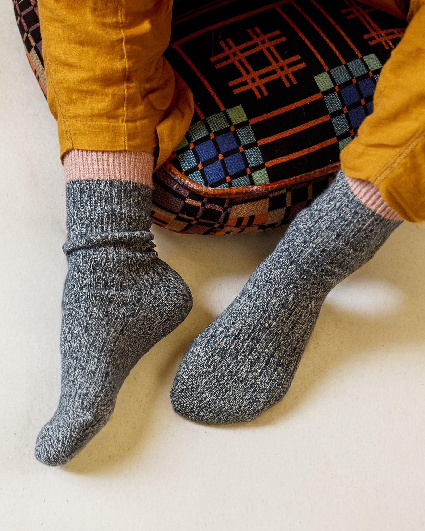 Everyday Sock - Navy & Salmon