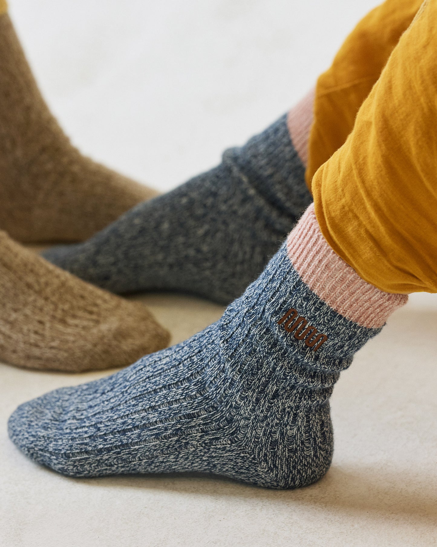 Everyday Sock - Navy & Salmon