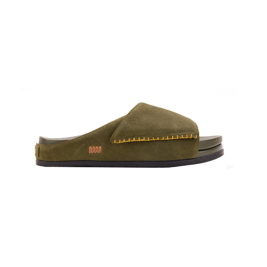 The Ollie Slide - Army Green Suede