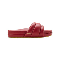 The Softie Slide - Cherry Red Napa Leather