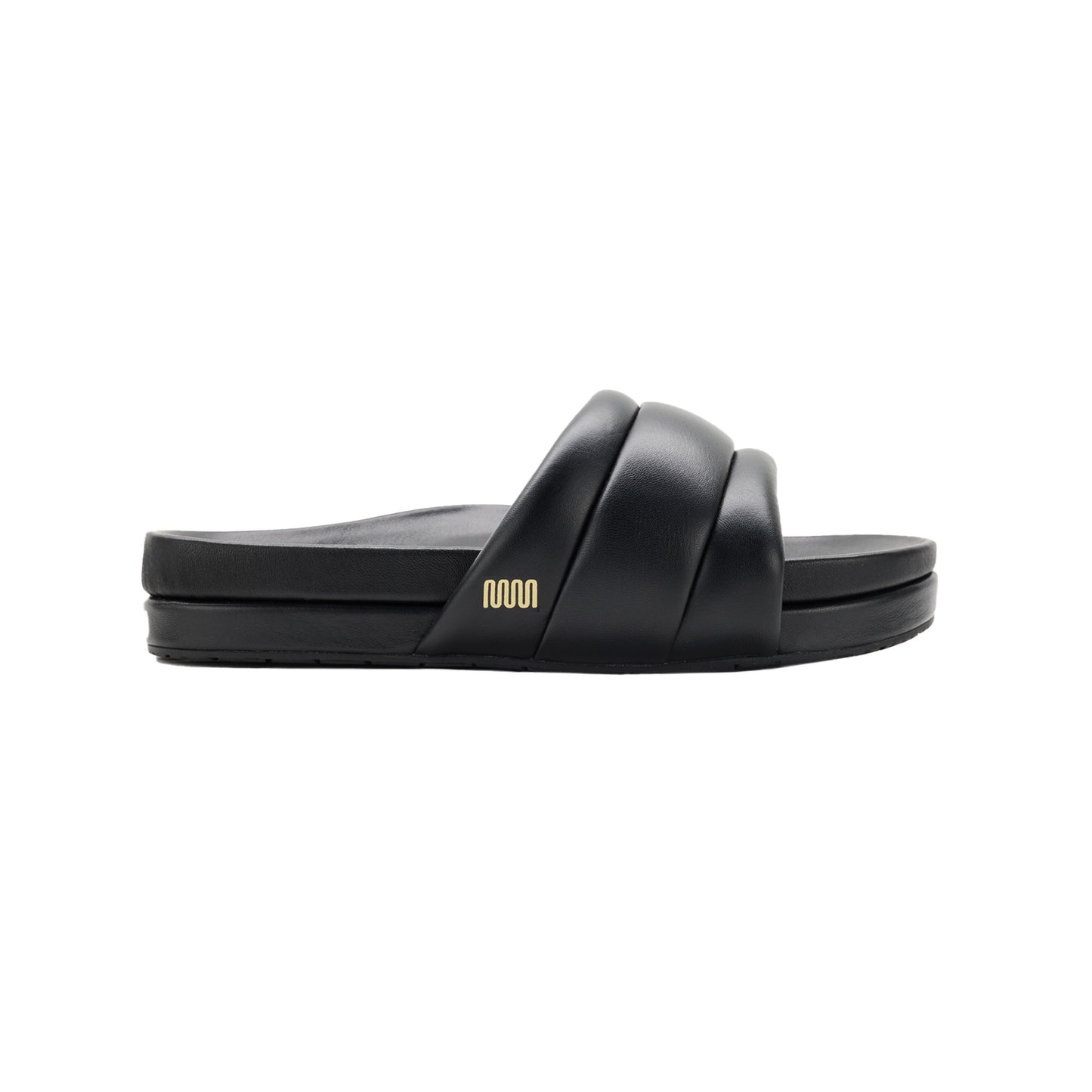 The Softie Slide - Midnight Black Napa Leather
