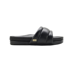 The Softie Slide - Midnight Black Napa Leather