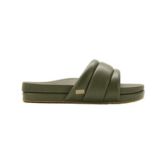 The Softie Slide - Olive Green Napa Leather