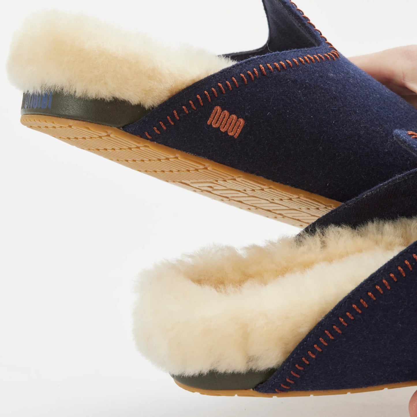 The Woolie Burro - Navy with Shearling - Mens - 5