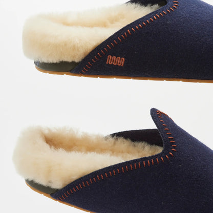 The Woolie Burro - Navy with Shearling - Mens - 6