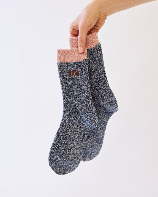 Everyday Sock - Navy & Salmon